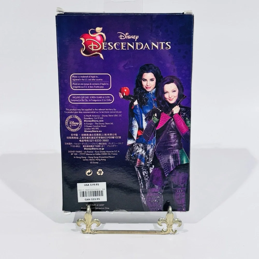 New Disney Descendants iPhone 6 Wallet Phone‎ Case Black Faux Leather Red Apple